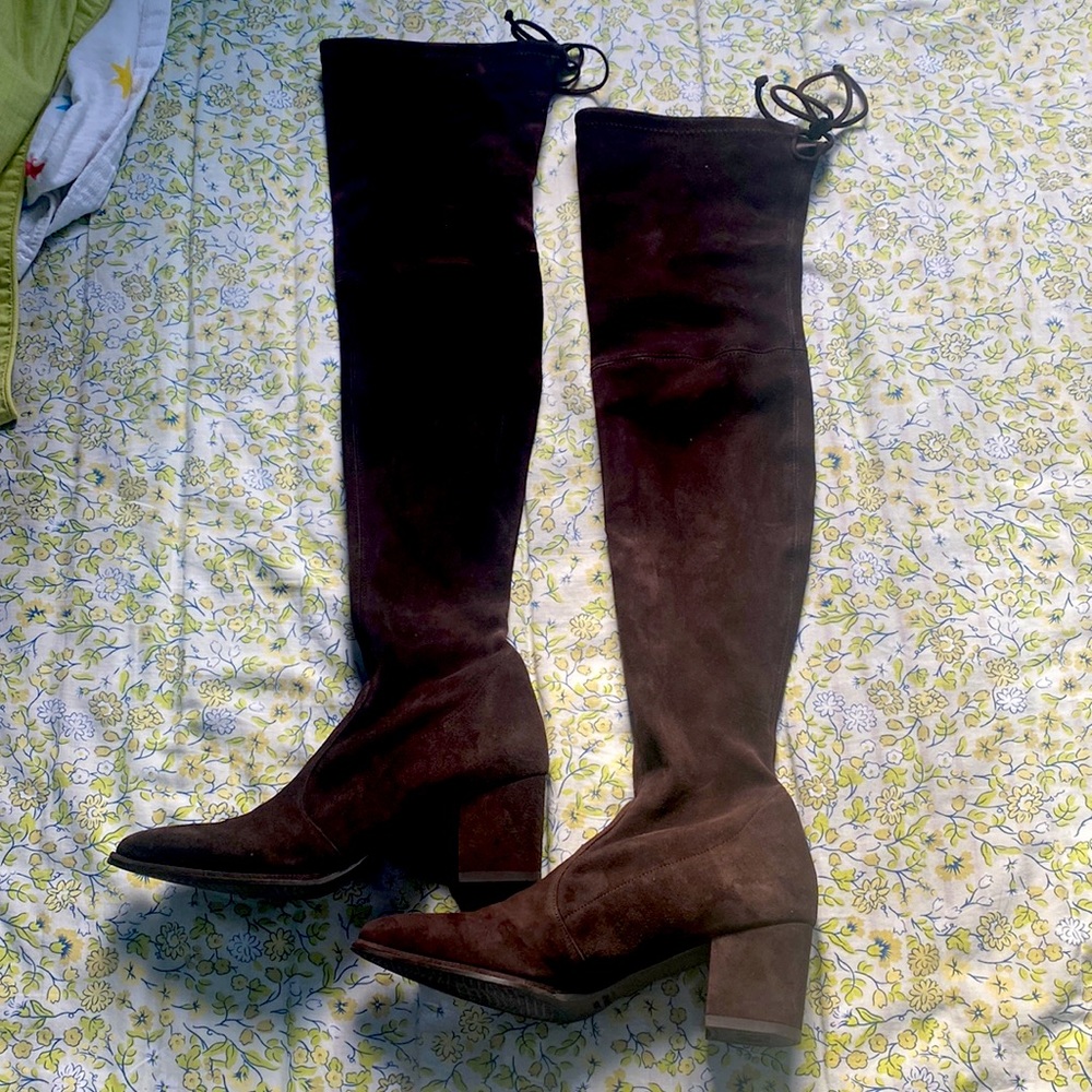 Stuart Weitzman Thighland Boot in Brown Suede - Picture 6 of 9